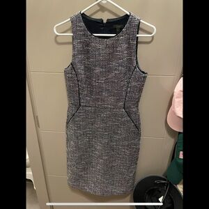 J Crew Elegant Black and Gray Tweed Dress